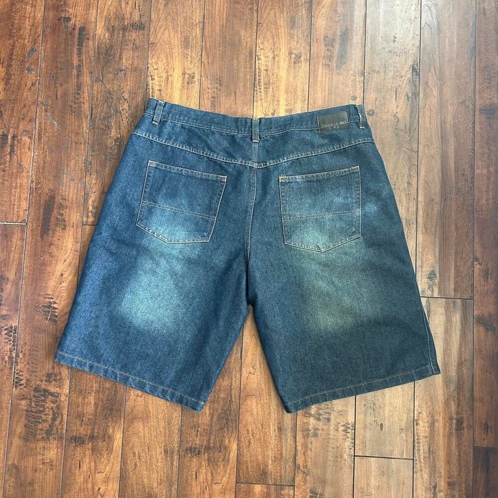 HAWK'S BAY Y2K Skater Emo Grunge Men's Size 42 Waist Navy Wash Jean Shorts Jorts